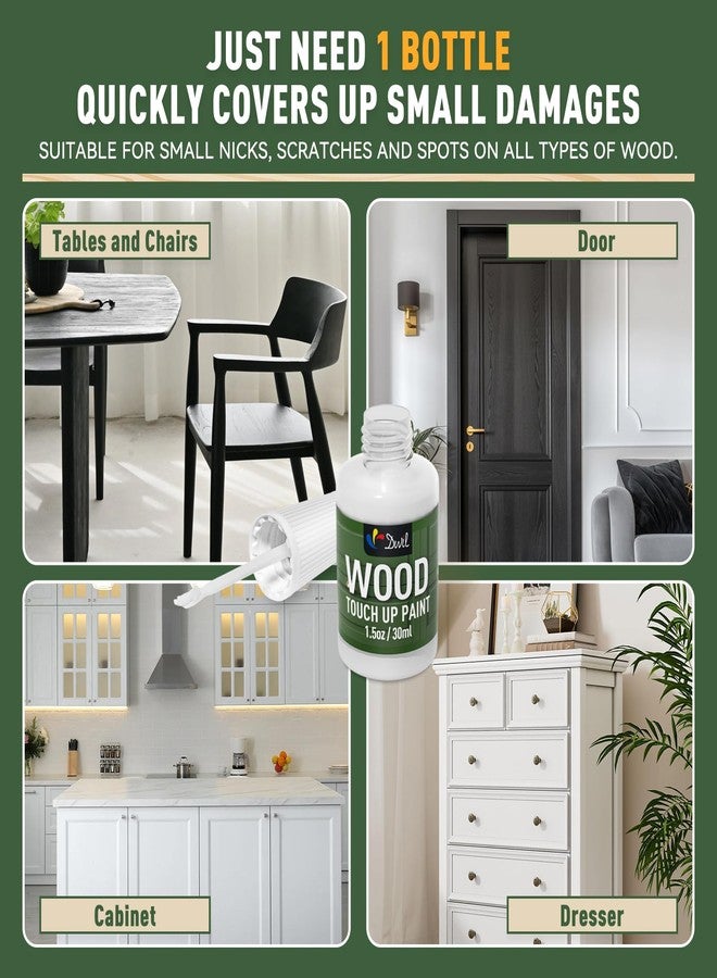 يسكن قلم طلاء DWIL لإصلاح الخشب - 1.5 أونصة لإعادة التشطيب، طلاء سريع الجفاف للخدوش والتشققات والبقع على الأثاث والخزائن والأبواب والطاولات والخزائن ذات الأدراج (أسود) - Image 4